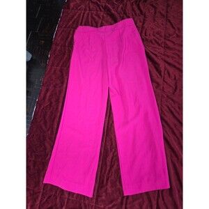 Women's Hot Pink Wide Leg Pants Size Medium High Waist Casual Trousers for Lady
